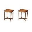 Pemberly Row Set of 2 Contemporary End Tables In Medium Brown