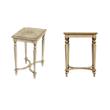 Pemberly Row Set of 2 Solid Wood Inlay Accent Tables in Antique Beige