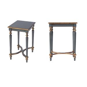 Pemberly Row Set of 2 18&quotW Rectangular Wood Side Tables in Blue