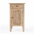 Pemberly Row Set of 2 Contemporary Solid Wood End Tables in Natural