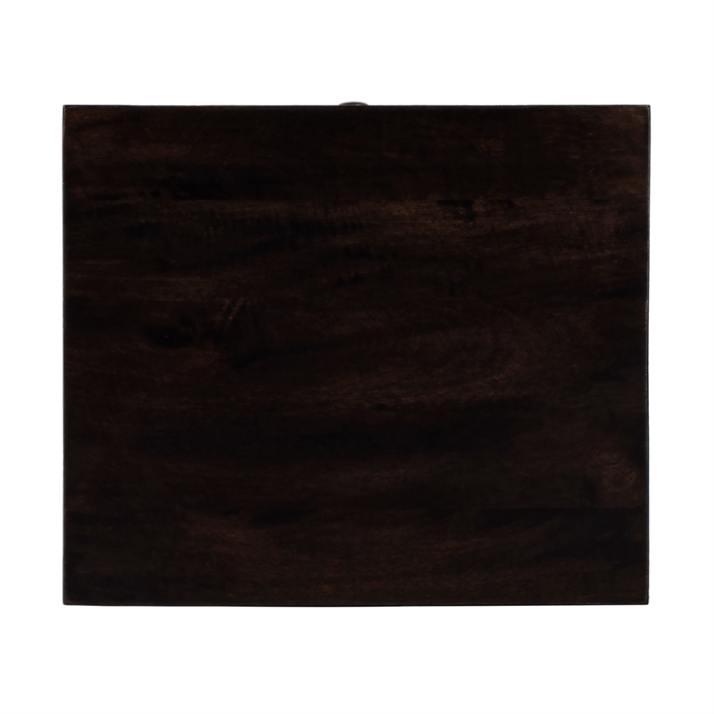 Pemberly Row Set of 2 Solid Wood Accent Tables in Dark Brown