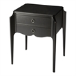 Pemberly Row Set of 2 End Tables Nightstand Bedside Rectangle in Wood in Black