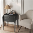 Pemberly Row Set of 2 End Tables Nightstand Bedside Rectangle in Wood in Black