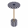 Pemberly Row Set of 2 Brass And Bone Inlay Round Side Tables in Black White