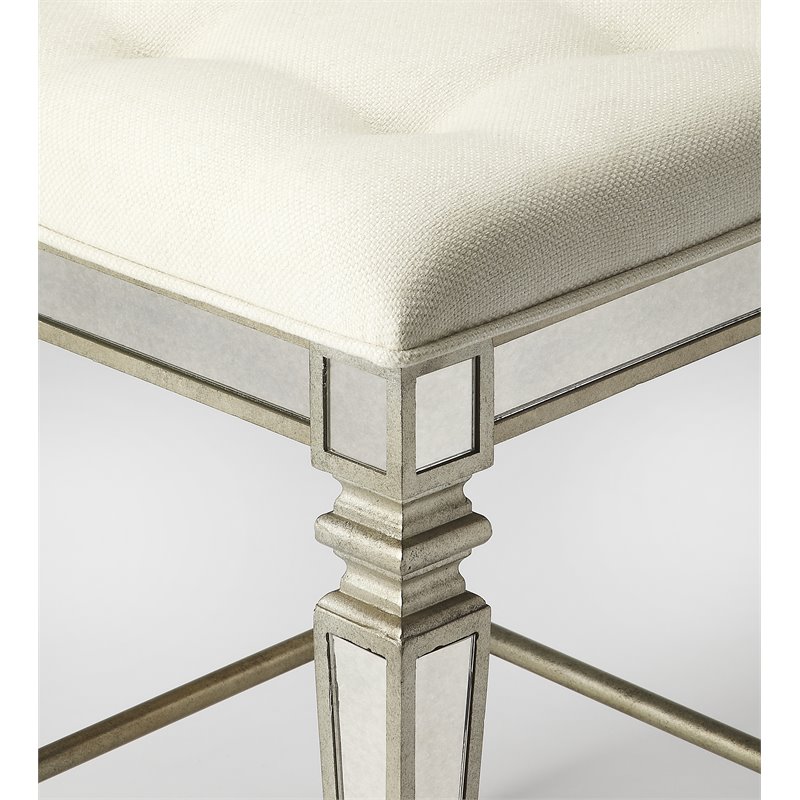 Pemberly Row Set of 2 Modern / Contemporary Mirrored Counter Stools