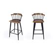 Pemberly Row Set of 2 Wood And Iron Spindle Bar Stools in Natural