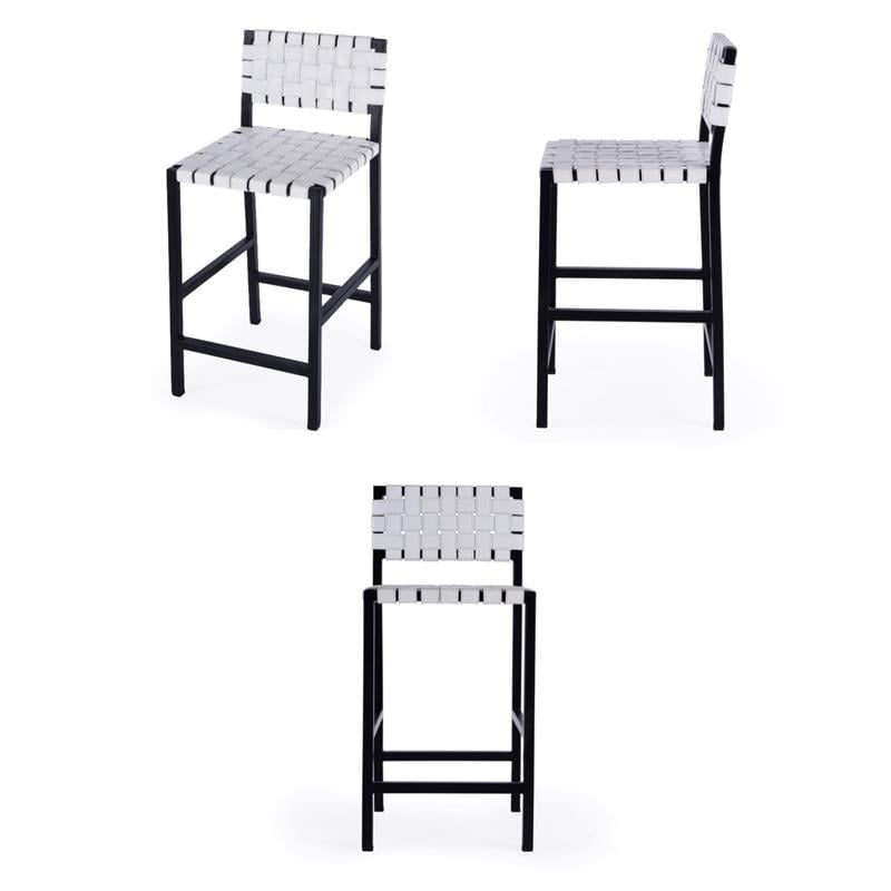 Pemberly Row Set of 3 Iron And Leather 24.5