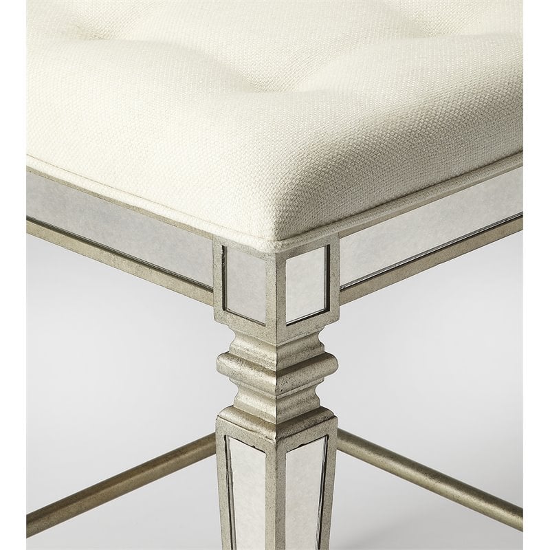 Pemberly Row Set of 3 Modern / Contemporary Mirrored Counter Stools