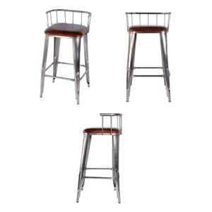 Pemberly Row Set of 3 30.5&quot Seat Height Leather Bar Stools-Brown