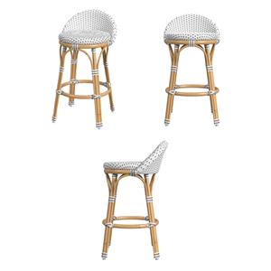 Pemberly Row Set of 3 24&quot Seat Height Rattan Counter Stools-Gray