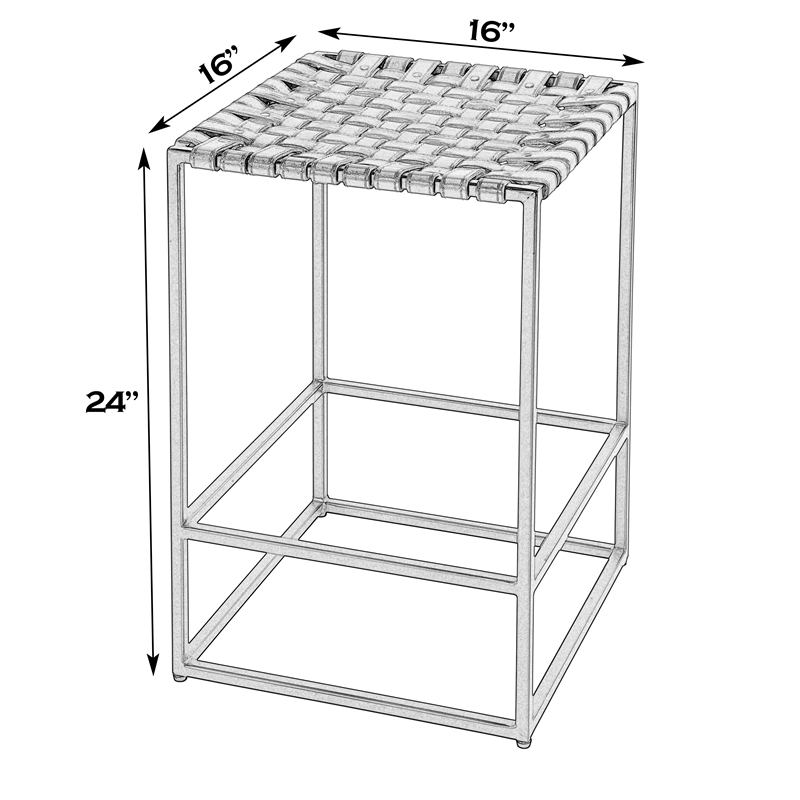 Pemberly Row Set of 3 24 in Seat Height Leather Counter Stools in Brown