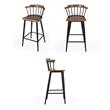 Pemberly Row Set of 3 Wood And Iron Spindle Bar Stools in Natural
