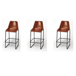 Pemberly Row Set of 3 Modern / Contemporary Leather Bar Stools