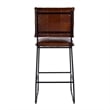 Pemberly Row Set of 3 Contemporary Leather and Iron Bar Stools-Brown