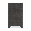 Pemberly Row Set of 2 Raffia 1-Drawer Nightstands in Charcoal