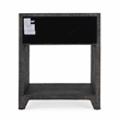 Pemberly Row Set of 2 Raffia 1-Drawer Nightstands in Charcoal