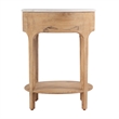 Pemberly Row Set of 2 Marble and Wood 1-Drawer Nightstands in Natural