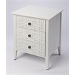 Pemberly Row Set of 2 Contemporary Glossy 3-Drawer Accent Chest In White