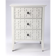 Pemberly Row Set of 2 Contemporary Glossy 3-Drawer Accent Chest In White