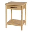 Pemberly Row Set of 2 1-Drawer Rounded Leg Wood Nightstands in Natural