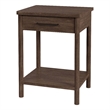 Pemberly Row Set of 2 1-Drawer Rounded Leg Wood Nightstands -Soft Brown