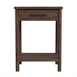 Pemberly Row Set of 2 1-Drawer Rounded Leg Wood Nightstands -Soft Brown