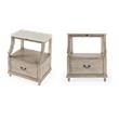 Pemberly Row Set of 2 Contemporary Marble Nightstands In Gray