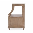 Pemberly Row Set of 2 Marble And Wood 1-Drawer Nightstands in Tan/Beige