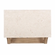 Pemberly Row Set of 2 Marble And Wood 1-Drawer Nightstands in Tan/Beige