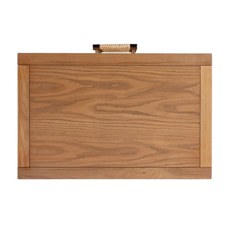 Pemberly Row Set of 2 Cane And Solid Wood 3-Drawer Nightstands in Natural