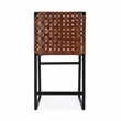 Pemberly Row Set of 2 Woven Leather And Metal Side Chair in Brown