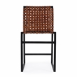 Pemberly Row Set of 2 Woven Leather And Metal Side Chair in Brown
