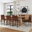 Pemberly Row Set of 2 Woven Leather And Metal Side Chair in Brown