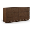 Pemberly Row Set of 5 Brown Velvet King Bed & Nighstands & Dresser & Mirror