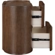 Pemberly Row Set of 5 Brown Velvet King Bed & Nighstands & Dresser & Mirror
