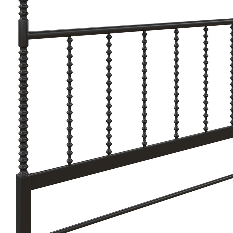 Pemberly Row Set of 5 Canopy Bed in King Size & Nightstands & Chest & Mirror