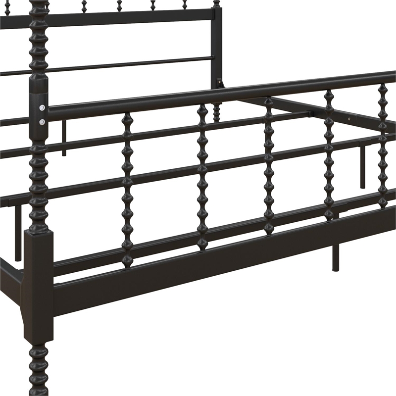 Pemberly Row Set of 5 Canopy Bed in King Size & Nightstands & Chest & Mirror