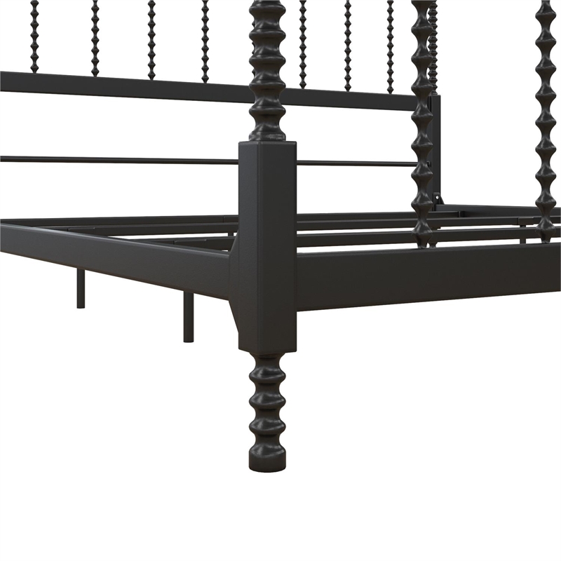 Pemberly Row Set of 5 Canopy Bed in King Size & Nightstands & Chest & Mirror