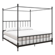 Pemberly Row Set of 5 Canopy Bed in King Size & Nightstands & Chest & Mirror
