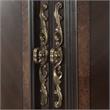 Pemberly Row Set of 4 Chocolate King Bed & Nightstands & Dresser with Mirror
