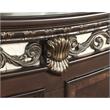 Pemberly Row Set of 4 Chocolate King Bed & Nightstands & Dresser with Mirror