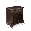 Pemberly Row Set of 4 Chocolate King Bed & Nightstands & Dresser with Mirror