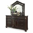 Pemberly Row Set of 4 Chocolate King Bed & Nightstands & Dresser with Mirror