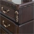 Pemberly Row Set of 4 Chocolate King Bed & Nightstands & Dresser with Mirror
