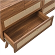Pemberly Row Set of 5 Bedroom Set with Queen Panel Bed in Walnut Finish