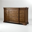 Pemberly Row Set of 5 Bedroom Set with King Wooden Sleigh Bed in Brown