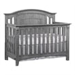 Pemberly Row Set of 2 Wood 4-in-1 Convertible Crib & Nightstand in Gray