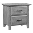 Pemberly Row Set of 2 Wood 4-in-1 Convertible Crib & Nightstand in Gray