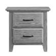 Pemberly Row Set of 2 Wood 4-in-1 Convertible Crib & Nightstand in Gray