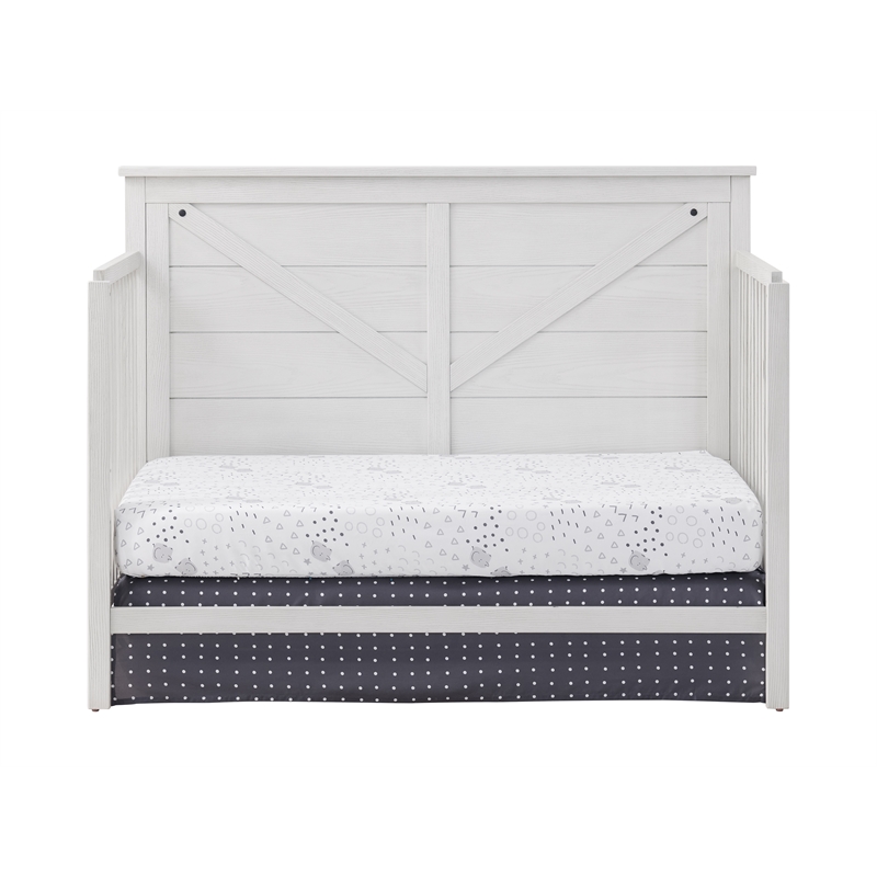 Pemberly Row Set of 2 4-in-1 Convertible Crib & Conversion Kit in Off White